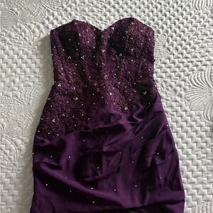 Elegant Purple Strapless Dress